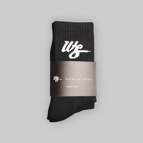 WS Kids Socks 3 Pack Black