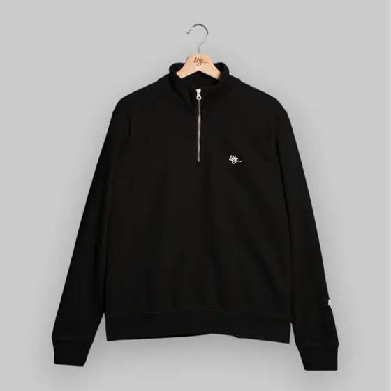 WS Layover Black Terry Quarter Zip
