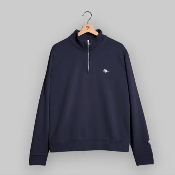 WS Layover Navy Terry Quarter Zip