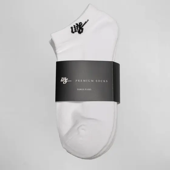 WS No Show Socks 3 Pack White