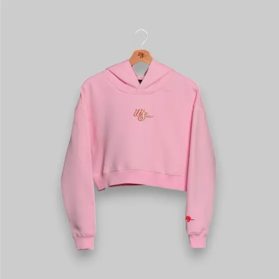 WS WMNS Pink Crop Hoodie