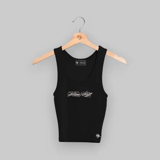WS WMNS Signature Black Rib Tank Tee