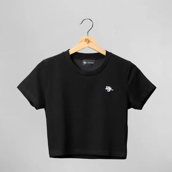 WS WMNS Small Logo Crop Top Black