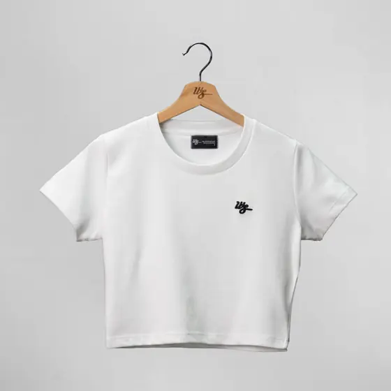 WS WMNS Small Logo Crop Top White